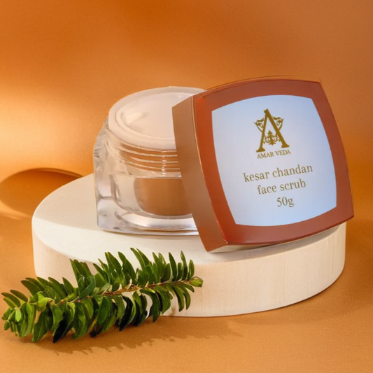 Ayurvedic face scrub by AmarVeda – saffron and sandalwood skincare