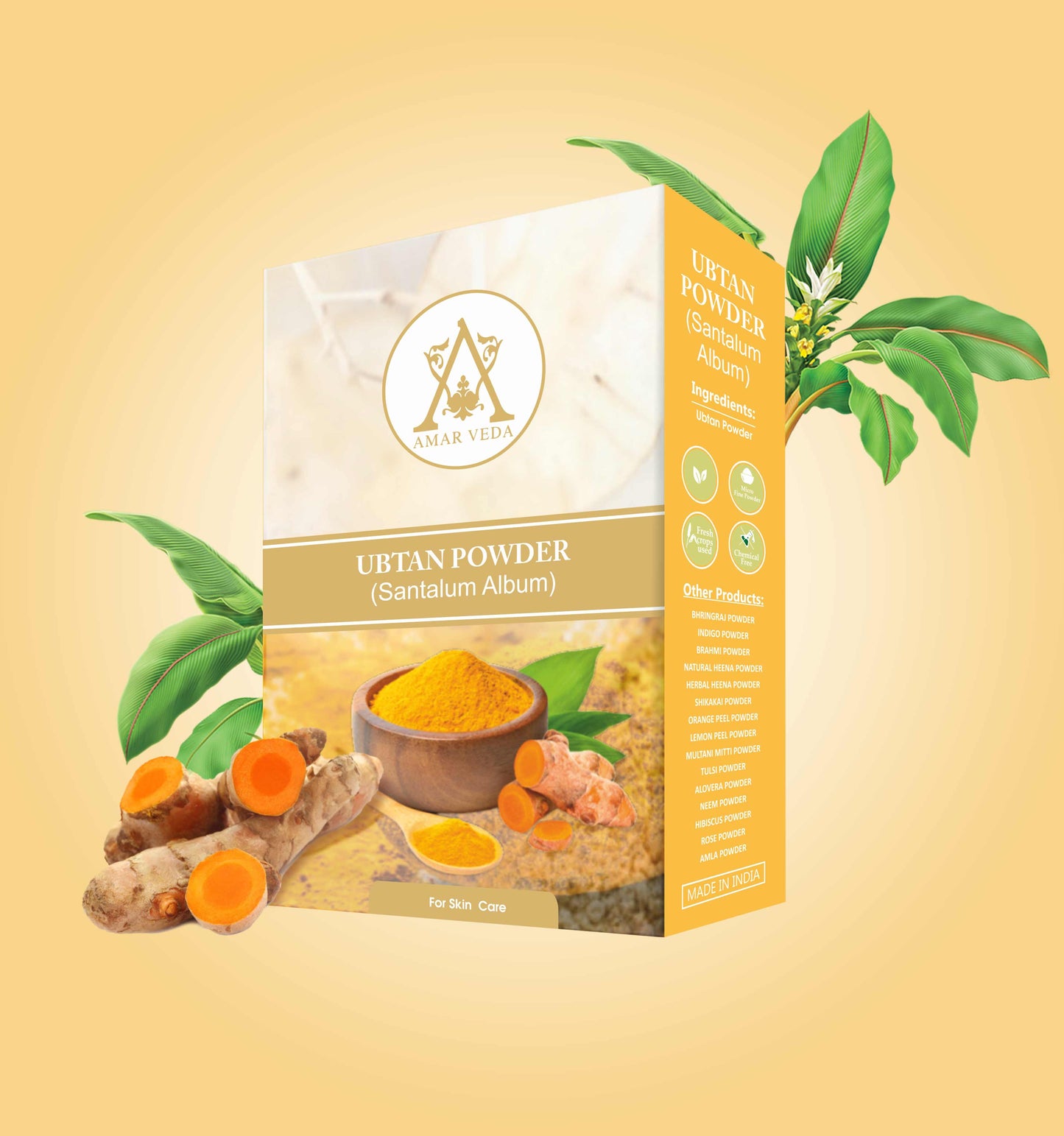 AmarVeda Ubtan Powder – Natural Ayurvedic Face and Body Pack for Glowing Skin and Tan Removal