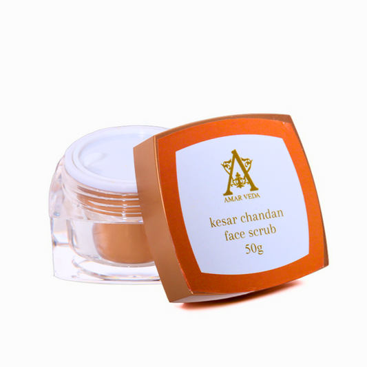 AmarVeda Kesar Chandan Face Scrub – Ayurvedic exfoliator with saffron and sandalwood for glowing skin