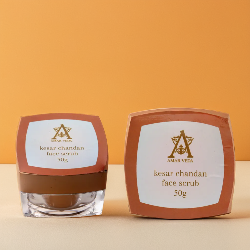 Texture of AmarVeda Kesar Chandan Scrub – gentle walnut shell exfoliant