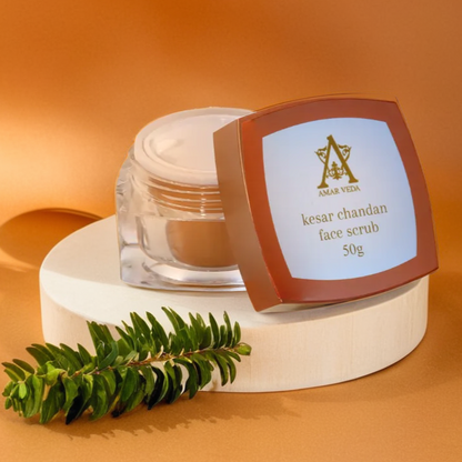 Ayurvedic face scrub by AmarVeda – saffron and sandalwood skincare