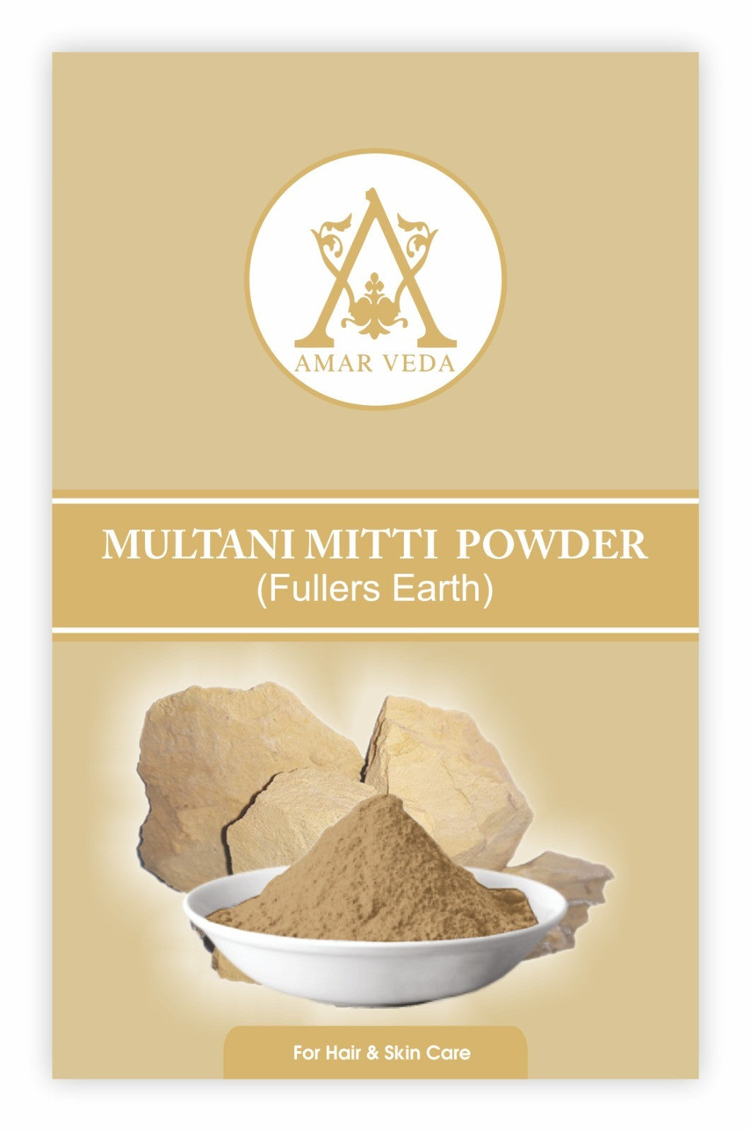 Natural Multani Mitti face and hair pack by Amarveda – brightens skin and reduces oil